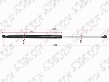 Газовый упор крышки багажника SAT (LH=RH, 565 мм) CITROEN (Ситроен) C4 picasso (С4)  UD (2006-2014) UD минивэн