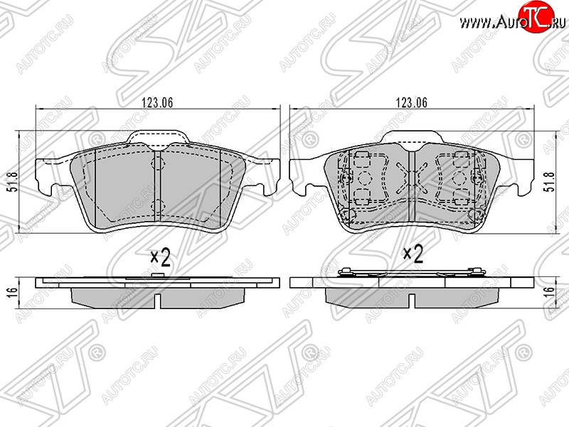 899 р. Колодки тормозные SAT (задние) Mazda 3/Axela BK дорестайлинг седан (2003-2006)  с доставкой в г. Королёв