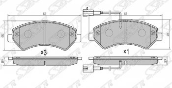 Колодки тормозные SAT (передние, с 2-мя датчиками износа) Fiat Ducato 250 (2006-2014)