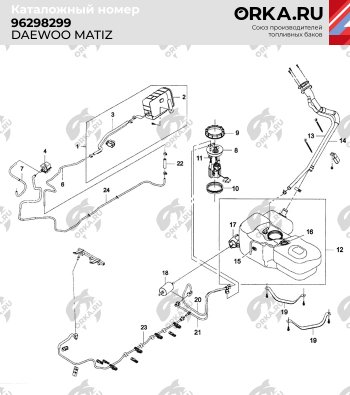 12 849 р. Бак топливный BAKPLAST (35 л., пластиковый)  Daewoo Matiz ( M100,  M150,  M200,  M250,  M300) (1998-2016) дорестайлинг, рестайлинг, дорестайлинг, рестайлинг  с доставкой в г. Королёв. Увеличить фотографию 2