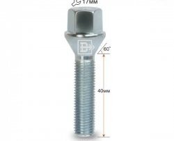 Колёсный болт длиной 40 мм Вектор M12 1.5 40 под гаечный ключ Honda Domani MB (1997-2000) 