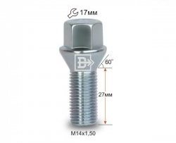 Колёсный болт длиной 27 мм Вектор M14 1.5 27 под гаечный ключ Уаз 315195 Хантер (2003-2025) 