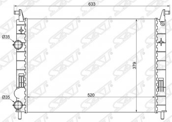 Радиатор двигателя SAT (трубчатый, МКПП) Fiat Palio 178 хэтчбэк 5 дв. дорестайлинг (1996-2003)