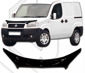 2 399 р. Дефлектор капота CA-Plastiс exclusive Fiat Doblo 223 рестайлинг (2005-2016) (Classic черный, Без надписи)  с доставкой в г. Королёв. Увеличить фотографию 1