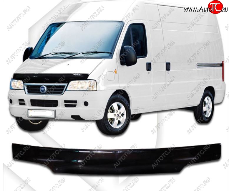 1 999 р. Дефлектор капота CA-Plastic  Fiat Ducato  250 (2006-2014) (Classic черный, Без надписи)  с доставкой в г. Королёв