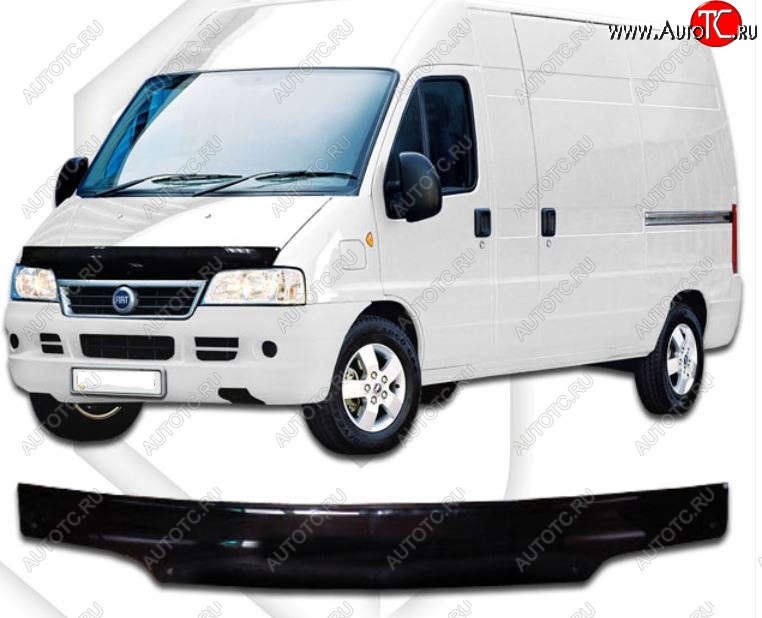 2 099 р. Дефлектор капота CA-Plastiс  Fiat Ducato  230 (1994-2002) (Classic черный, Без надписи)  с доставкой в г. Королёв