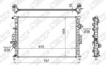 Радиатор двигателя SAT (трубчатый, 1,6T, МКПП) Ford Mondeo Mk4,BD дорестайлинг, седан (2007-2010)