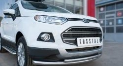 17 699 р. Защита переднего бампера (2 трубыØ63 и 42 мм, нержавейка) SLITKOFF Ford EcoSport дорестайлинг (2013-2019)  с доставкой в г. Королёв. Увеличить фотографию 1