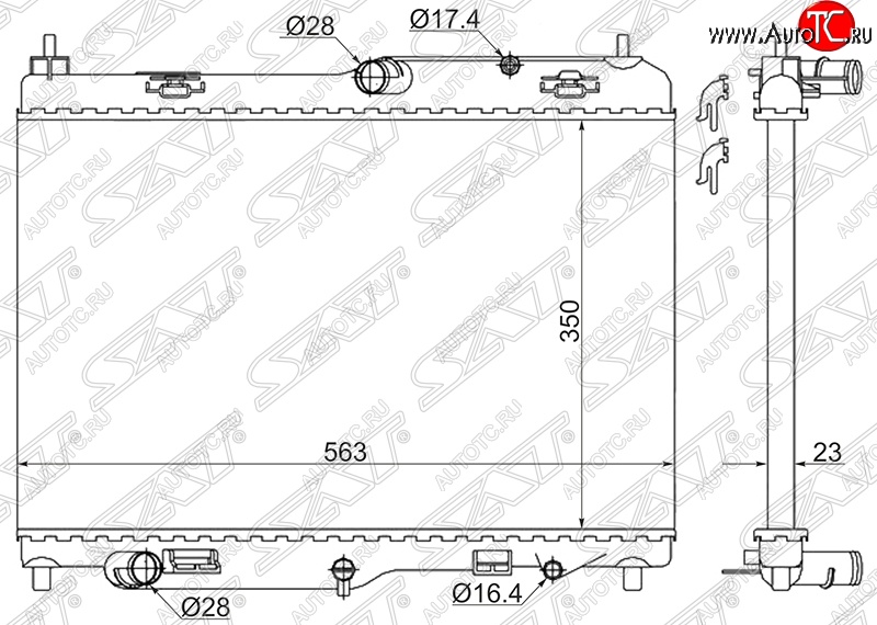 7 249 р. Радиатор двигателя SAT (пластинчатый, АКПП)  Ford EcoSport - Fiesta  6  с доставкой в г. Королёв