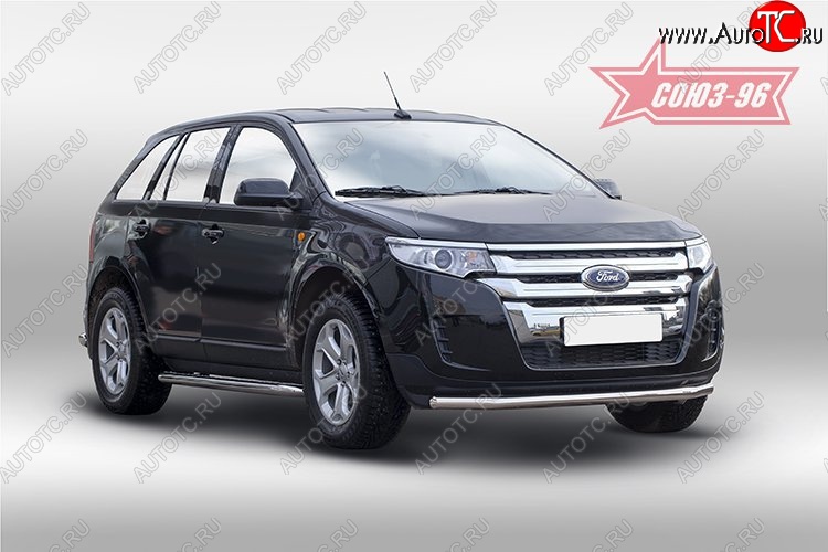 15 434 р. Защита переднего бампера одинарная Souz-96 (d60) Ford Edge CD539 дорестайлинг (2015-2018)  с доставкой в г. Королёв