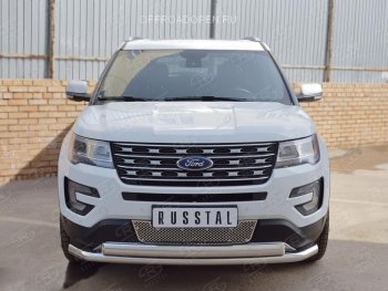 3 689 р. Решетка радиатора Russtal лист Ford Explorer U502 1-ый рестайлинг, 5 дв. (2015-2018) (Неокрашенная)  с доставкой в г. Королёв. Увеличить фотографию 3