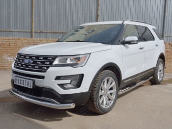 16 949 р. Одинарная защита переднего бампера диаметром 76 мм Ford Explorer U502 1-ый рестайлинг, 5 дв. (2015-2018)  с доставкой в г. Королёв. Увеличить фотографию 2