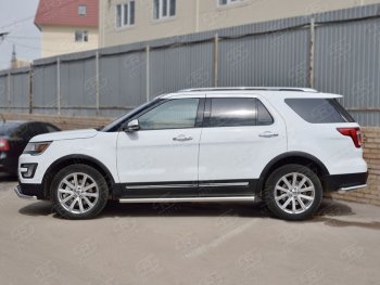 21 999 р. Защита порогов SLITKOFF из круглой трубы диаметром 63 мм SLITKOFF v1  Ford Explorer  U502 (2015-2019) 1-ый рестайлинг, 5 дв., 2-ой рестайлинг, 5 дв.  с доставкой в г. Королёв. Увеличить фотографию 2