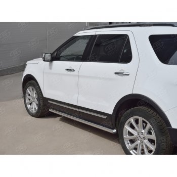 21 999 р. Защита порогов из круглой трубы d63 мм SLITKOFF v3  Ford Explorer  U502 (2015-2019) 1-ый рестайлинг, 5 дв., 2-ой рестайлинг, 5 дв.  с доставкой в г. Королёв. Увеличить фотографию 3