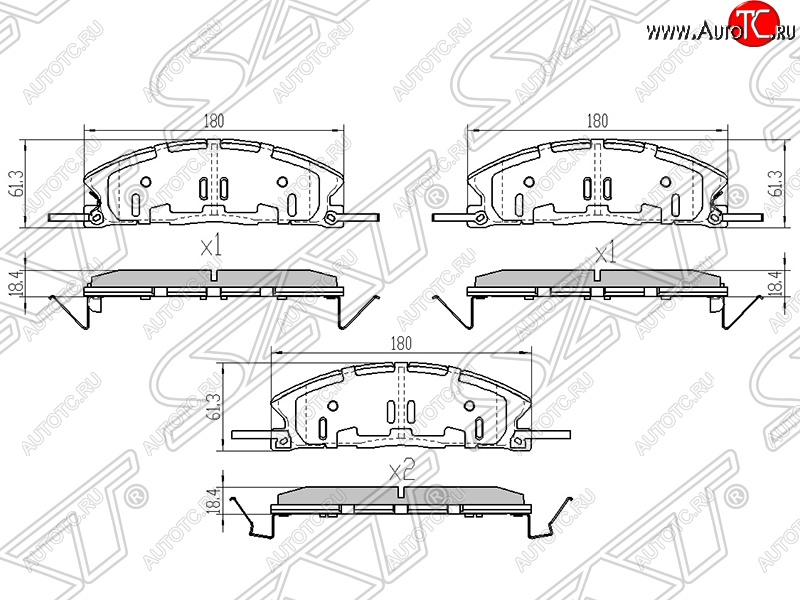 1 469 р. Колодки тормозные SAT (передние) Ford Explorer U502 дорестайлинг (2010-2016)  с доставкой в г. Королёв