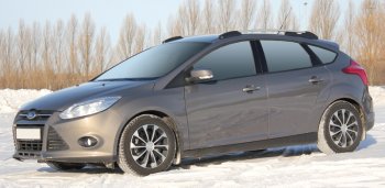 8 799 р. Комплект рейлингов АПС  Ford Focus  3 (2010-2019) хэтчбэк дорестайлинг, хэтчбэк рестайлинг (Черные, без поперечин)  с доставкой в г. Королёв. Увеличить фотографию 2