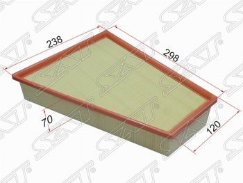 Фильтр воздушный двигателя SAT (298/120х238х70 mm) Ford (Форд) Galaxy (Галакси)  2 (2006-2015),  Mondeo (Мондео) (2007-2014), Volvo (Вольво) S80 (С80) ( AS60 седан,  AS40,AS70, AS90) (2006-2016),  V70 (В70) (2008-2016)