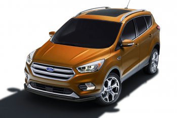 12 999 р. Защита заднего бампера Slitkoff (двойная, d57/42)  Ford Kuga  2 (2016-2019) рестайлинг (Нержавейка, Полированная)  с доставкой в г. Королёв. Увеличить фотографию 2