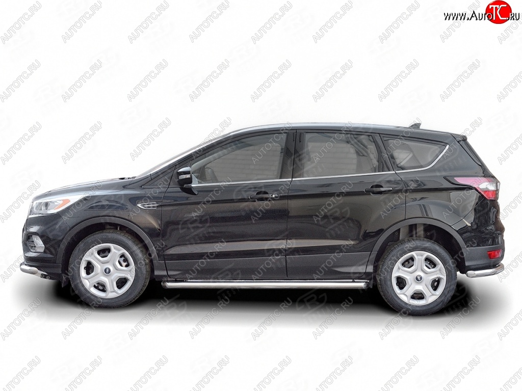 21 999 р. Защита порогов из круглой трубы диаметром 63 мм SLITKOFF  Ford Kuga  2 (2016-2019) рестайлинг  с доставкой в г. Королёв