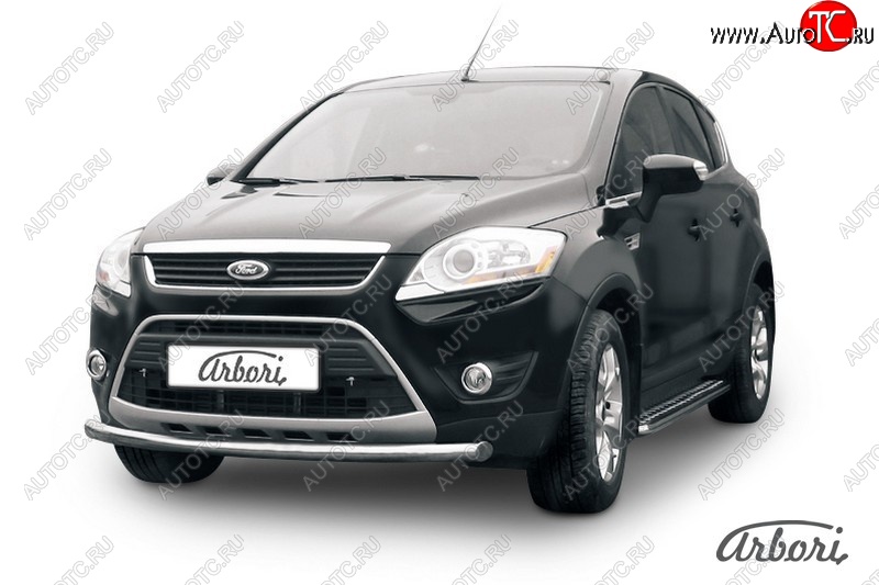 9 899 р. Защита переднего бампера Arbori (нержавейка, 1 труба d57mm) Ford Kuga 1 (2008-2013)  с доставкой в г. Королёв