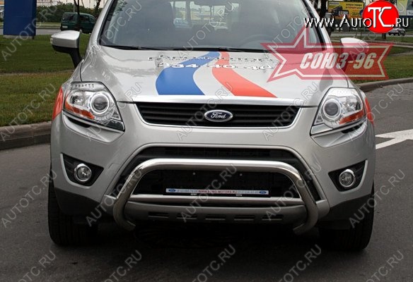 12 149 р. Защита переднего бампера Souz-96 (d60) Ford Kuga 1 (2008-2013)  с доставкой в г. Королёв