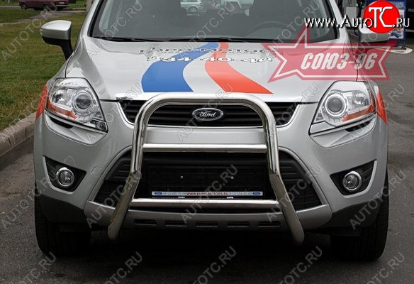 13 499 р. Защита переднего бампера Souz-96 (d60) Ford Kuga 1 (2008-2013)  с доставкой в г. Королёв