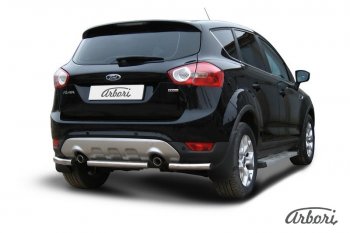 6 389 р. Защита заднего бампера Arbori (нержавейка, 1 труба d57 mm). Ford Kuga 1 (2008-2013)  с доставкой в г. Королёв. Увеличить фотографию 2