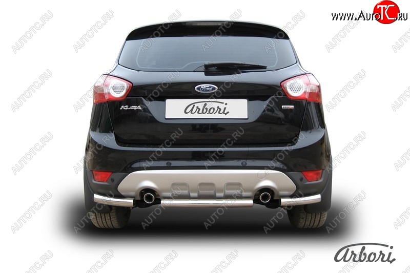 6 389 р. Защита заднего бампера Arbori (нержавейка, 1 труба d57 mm). Ford Kuga 1 (2008-2013)  с доставкой в г. Королёв