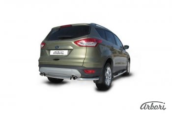 6 389 р. Защита заднего бампера Arbori (нержавейка, 1 труба d57 mm). Ford Kuga 2 дорестайлинг (2013-2016)  с доставкой в г. Королёв. Увеличить фотографию 2