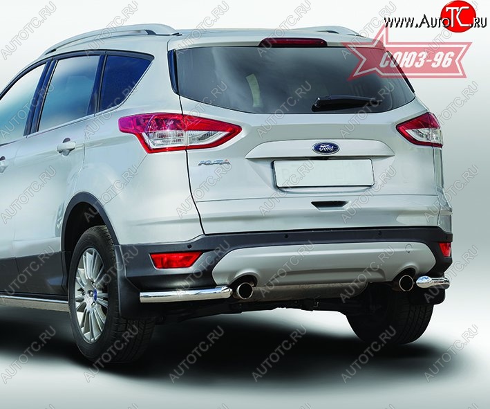 8 189 р. Защита заднего бампера из боковых уголков Souz-96 (d60) Ford Kuga 2 дорестайлинг (2013-2016)  с доставкой в г. Королёв