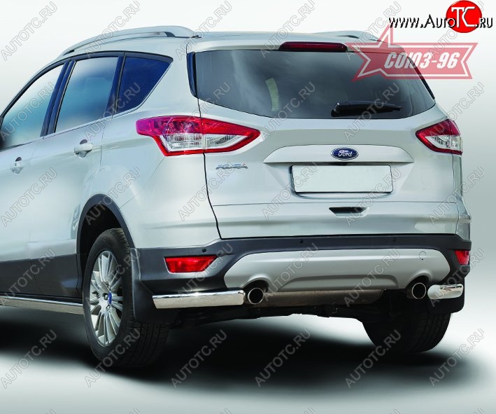 10 799 р. Защита заднего бампера из боковых уголков Souz-96 (d76х42) Ford Kuga 2 дорестайлинг (2013-2016)  с доставкой в г. Королёв