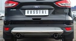 Одинарная защита заднего бампера из трубы диаметром 63 мм SLITKOFF Ford Kuga 2 дорестайлинг (2013-2016)