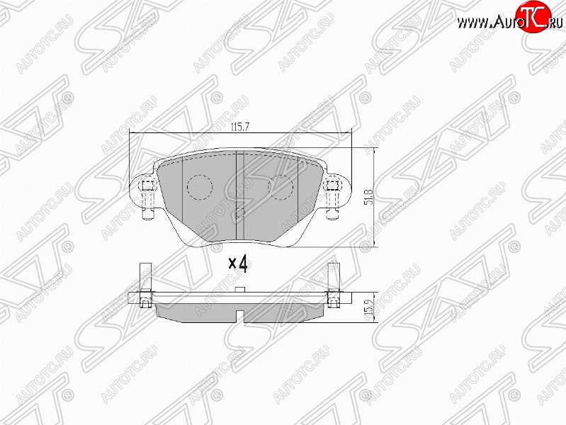 1 099 р. Колодки тормозные SAT (задние)  Ford Mondeo (2000-2007) Mk3,B4Y дорестайлинг, седан, Mk3,BWY дорестайлинг, универсал, Mk3,B4Y рестайлинг, седан, Mk3,BWY рестайлинг, универсал  с доставкой в г. Королёв