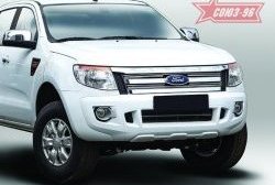 Декоративные элементы решетки радиатора Souz-96 (d16) Ford Ranger RapCab дорестайлинг (2011-2016)