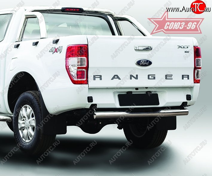 12 059 р. Защита заднего бампера с проступью Souz-96 (d76) Ford Ranger RapCab дорестайлинг (2011-2016)  с доставкой в г. Королёв