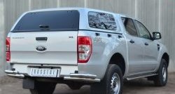 24 999 р. Защита заднего бампера (2 трубы Ø63 мм уголки, нержавейка) SLITKOFF Ford Ranger RapCab дорестайлинг (2011-2016)  с доставкой в г. Королёв. Увеличить фотографию 3