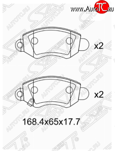 1 459 р. Комплект передних тормозных колодок SAT Ford Transit цельнометаллический фургон дорестайлинг (2000-2006)  с доставкой в г. Королёв