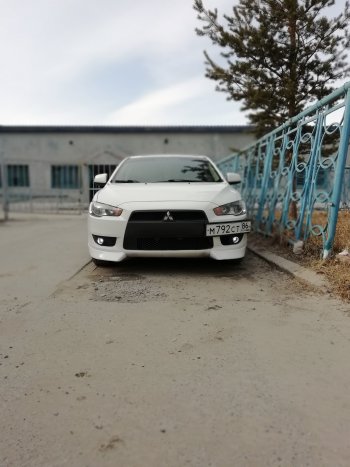 3 099 р. Клыки Evo на передний бампер автомобиля Mitsubishi Lancer 10 седан дорестайлинг (2007-2010) (Неокрашенные)  с доставкой в г. Королёв. Увеличить фотографию 7