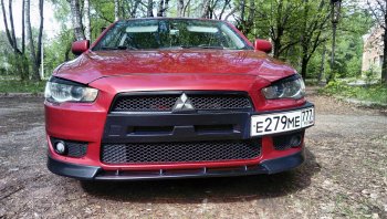 899 р. Вставка переднего бампера (зубатка) Evo Mitsubishi Lancer 10 седан дорестайлинг (2007-2010) (Неокрашенная)  с доставкой в г. Королёв. Увеличить фотографию 7