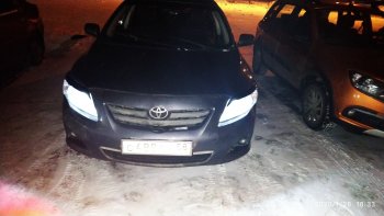 699 р. Комплект ресничек на фары Sport  Toyota Corolla  E150 (2006-2010) седан дорестайлинг (Неокрашенные)  с доставкой в г. Королёв. Увеличить фотографию 12