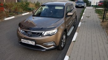 2 289 р. Дефлектор капота CA-Plastiс  Geely Atlas  NL3 (2016-2022) (Серия Art черная)  с доставкой в г. Королёв. Увеличить фотографию 4