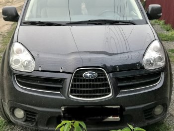 2 289 р. Дефлектор капота CA-Plastiс  Subaru Tribeca (2005-2007) (Шелкография черная)  с доставкой в г. Королёв. Увеличить фотографию 3