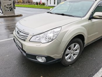 2 199 р. Дефлектор капота CA-Plastiс  Subaru Outback ( BR/B14,  BR,) (2009-2015) дорестайлинг универсал, B14)  рестайлинг универсал (Шелкография серебро)  с доставкой в г. Королёв. Увеличить фотографию 3