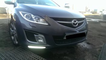 9 699 р. Передний бампер SAT (SPORT) Mazda 6 GH дорестайлинг седан (2007-2010) (Неокрашенный)  с доставкой в г. Королёв. Увеличить фотографию 3