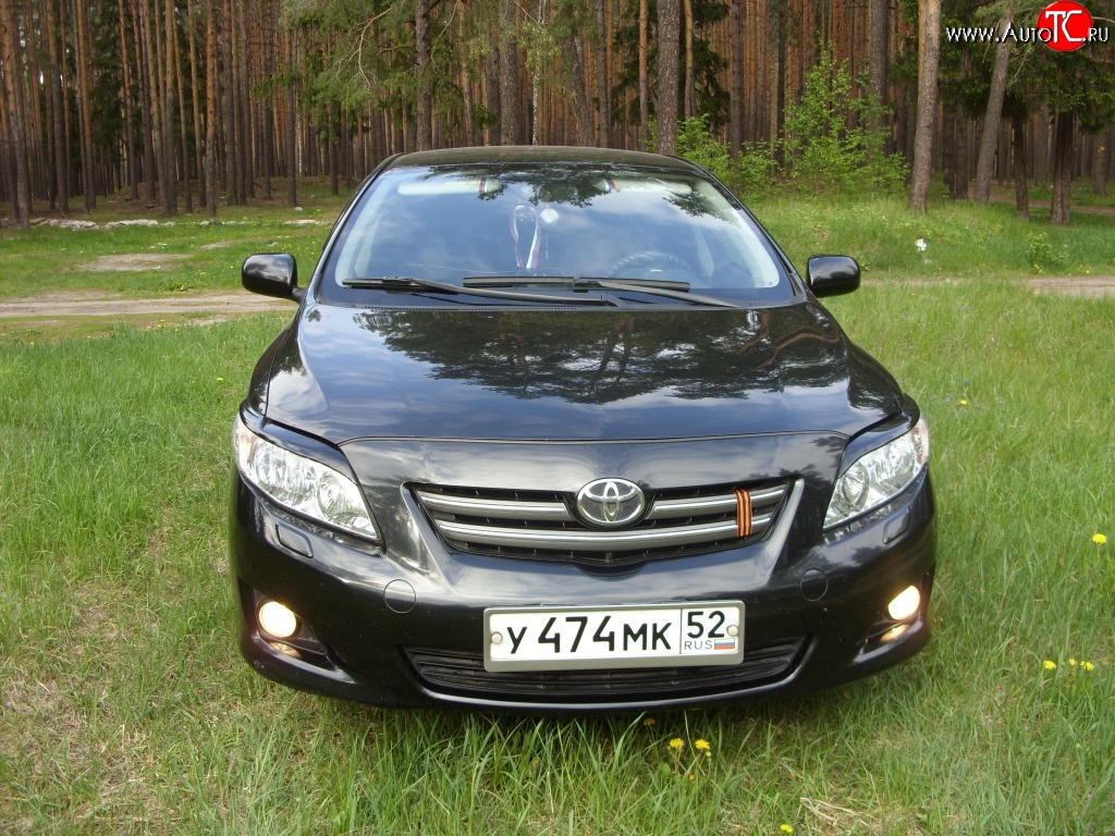 699 р. Комплект ресничек на фары Sport  Toyota Corolla  E150 (2006-2010) седан дорестайлинг (Неокрашенные)  с доставкой в г. Королёв