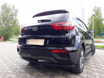 6 199 р. Защита заднего бампера из трубы d57 Slitkoff (радиусная) Hyundai Creta GS дорестайлинг (2015-2019) (Цвет: серебристый)  с доставкой в г. Королёв. Увеличить фотографию 2