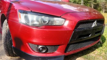 579 р. Реснички на фары Style Mitsubishi Lancer 10 седан дорестайлинг (2007-2010) (Неокрашенные)  с доставкой в г. Королёв. Увеличить фотографию 5