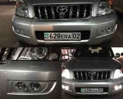 11 799 р. Комплект масок для ПТФ Sport Toyota Land Cruiser Prado J120 (2002-2009) (Неокрашенные)  с доставкой в г. Королёв. Увеличить фотографию 6