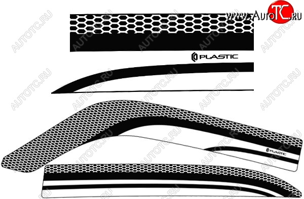 2 059 р. Дефлектора окон CA-Plastic  ГАЗ 31105  Волга (2003-2009) дорестайлинг, рестайлинг (Серия Art белая, Без хром.молдинга)  с доставкой в г. Королёв