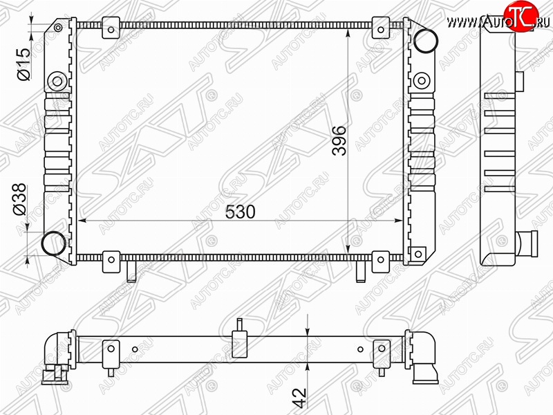 7 199 р. Радиатор двигателя SAT (трубчатый, МКПП, без кондиционера) ГАЗ Баргузин 2217 автобус дорестайлинг (1998-2002)  с доставкой в г. Королёв